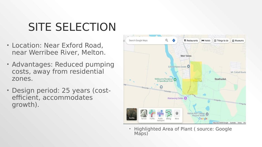 Site selection map near Exford Road, City of Melton